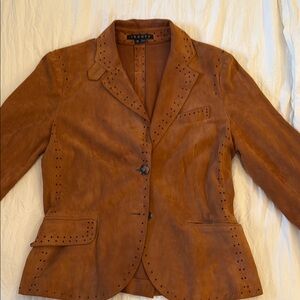 Theory Brown Leather Women's Blazer